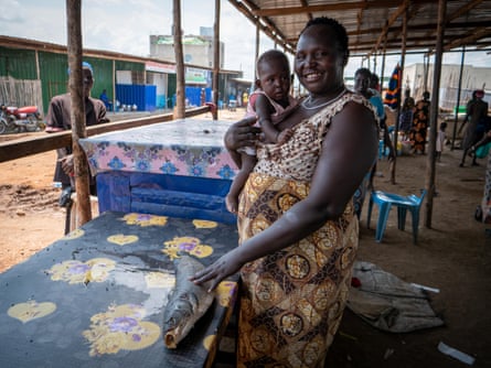 Esther Yom Mabior, fish seller at the fish market in Sherikat district, Juba