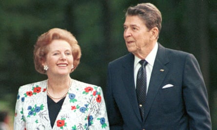 Ronald Reagan and Margaret Thatcher in 1988