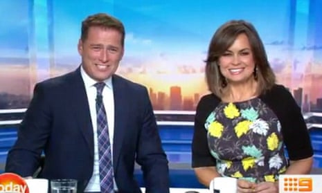 Karl Stefanovic and Lisa Wilkinson on Channel Nine’s Today show. Wilkinson left the program after the network reportedly refused to meet her demand for pay equal to her co-host.