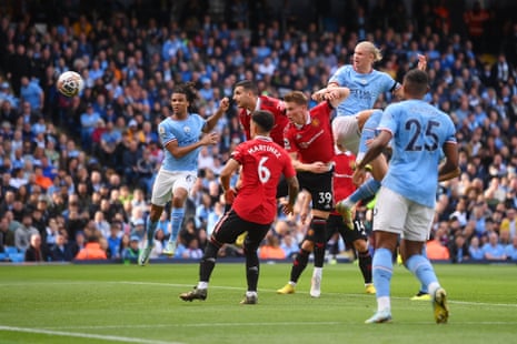 Manchester City v Manchester United: Premier League — live | Premier League 3 Erling Haaland makes it two. This could get messy.