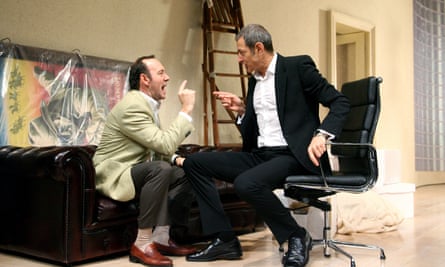 Arguing the point: Kevin Spacey as Charlie Fox and Jeff Goldblum as Bobby Gould in Speed-The-Plow at London’s Old Vic in 2008.