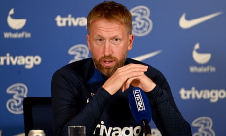 Chelsea boss Graham Potter speaks during Friday’s press conference at Cobham.