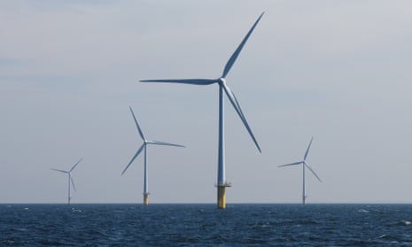 Wind turbines in the North Sea at the Egmond aan Zee wind farm