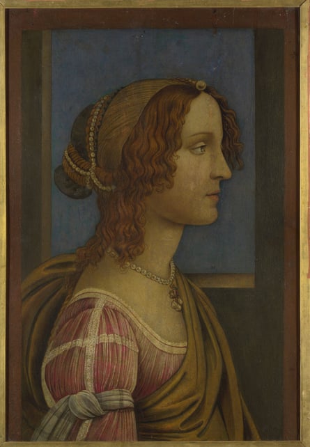 Une dame de profil suiveuse de Sandro Botticelli vers 1490