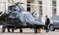 Rishi Sunak boarding a helicopter at Wellington Barracks, London