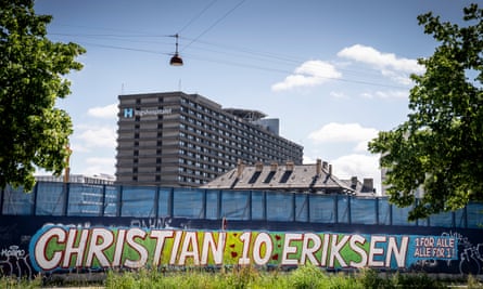 A mural dedicated to Christian Eriksen at the Rigshospitalet.