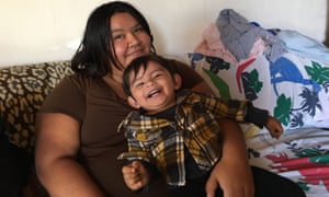 Lizy Higareda and her son Kikito at home in Tecate, Mexico