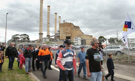 Workers finish their last shift at Hazelwood power station on 31 March