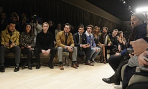 The front row at Burberry menswear AW16 at London Collections Men.