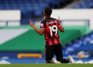 Stanislas of AFC Bournemouth celebrates after scoring his team’s third goal.
