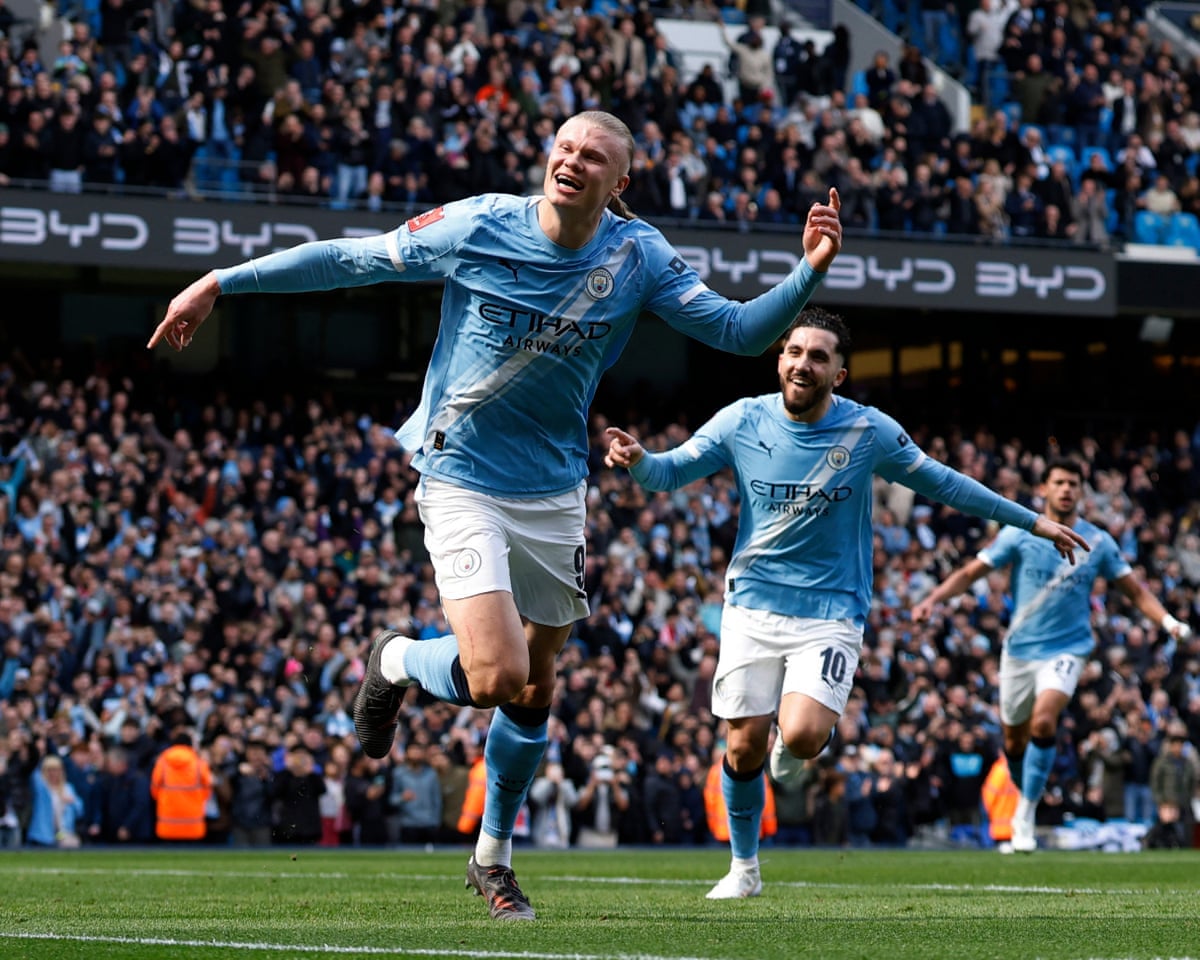Erling Haaland hits hat-trick as Manchester City thrash Liverpool to reach FA Cup semis | FA Cup | The Guardian