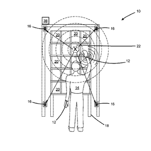 Ultrasonic bracelet and receiver for detecting position in 2D plane