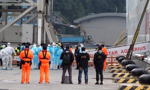 The Cruise ship SuperStar Aquarius returns to home port in Taiwan , after its passengers were denied entry at Naha, Japan.