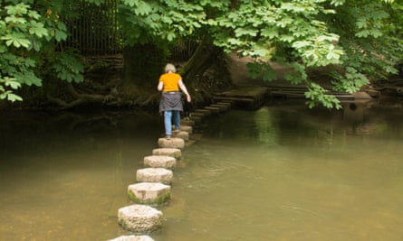 Stepping stones over the River Mole at Box Hill.