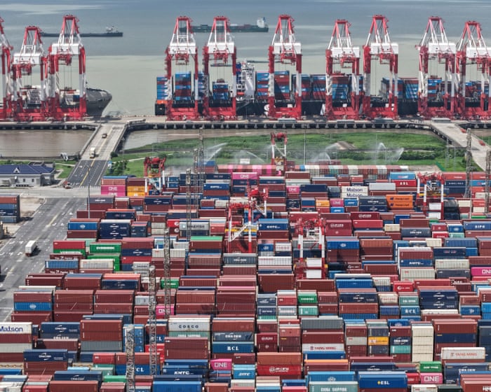 Asian stocks tumble on fresh US-China trade spat; Chinese exports top forecasts – business live