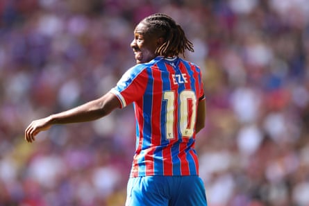 Eberechi Eze at the Community Shield match between Crystal Palace and Liverpool at Wembley Stadium