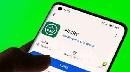The HMRC app on a smartphone