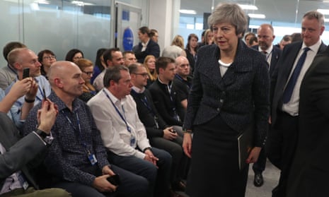 Theresa May in Belfast on Tuesday