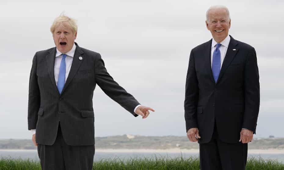 Boris Johnson and Joe Biden at the G7 summit in Carbis Bay last year