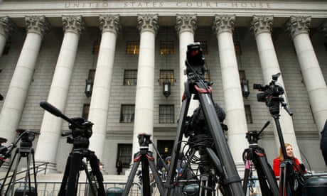 Sex Trafficking Trial Of Ghislaine Maxwell Begins In New York City, United States - 29 Nov 2021<br>Mandatory Credit: Photo by John Lamparski/NurPhoto/REX/Shutterstock (12623441s) Media sets up in front of the Thurgood Marshall United States Courthouse as the trial of Ghislaine Maxwell begins in New York on November 29, 2021 USA. Ms. Maxwell is expected to contest sex trafficking accusations that she aided ,the now deceased and convicted pedophile Jeffrey Epstein, to obtain underage girls. Sex Trafficking Trial Of Ghislaine Maxwell Begins In New York City, United States - 29 Nov 2021