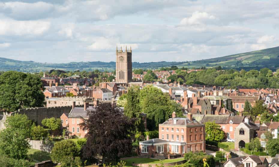 Ludlow and the Clee Hills beyond.