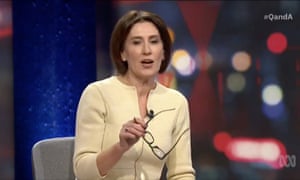 Host Virginia Trioli on the ABC’s Q+A program speaking about cuts to ABC funding.