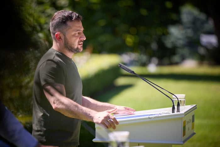 Ukraine’s president Zelenskiy attends a joint news conference with Lithuanian president Nauseda in Kyivon 28 July, 2022.