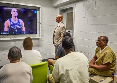 Watching Game 1 of the 2026 NBA finals between the New York Knicks and San Antonio Spurs on Rikers Island, East Elmhurst, New York, on 3 June 2026.