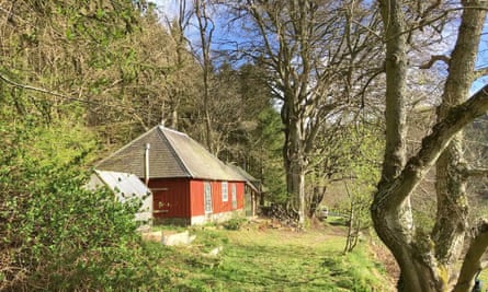 Log cabin on the edge of the hamlet of Abbey Saint Bathans, in the Scottish Borders