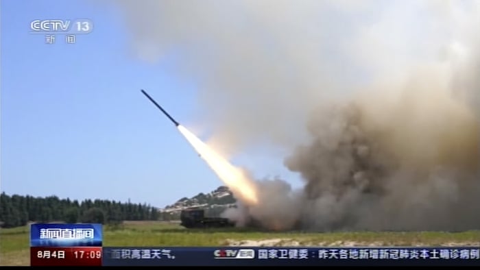 In this image taken from video footage broadcast by China's CCTV, a projectile is launched from an unspecified location.
