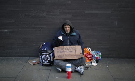A man in Manchester appeals for help in January this year. 