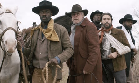 The first black deputy west of the Mississippi River ... David Gyasi, left, as Bass Reeves and Ron Perlman in Hell on the Border (2019).