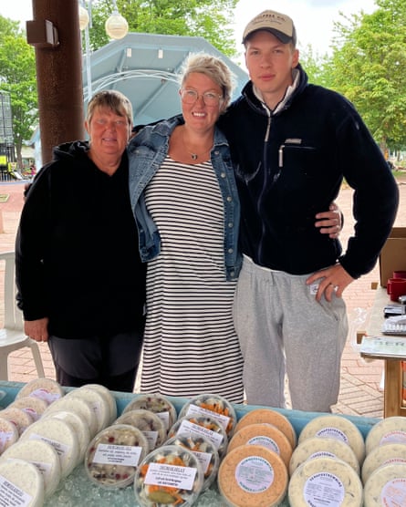 Jenny Stara, 44, Kevin Stara, 21, and Gerd Bergman at their family business in Mariehamn.