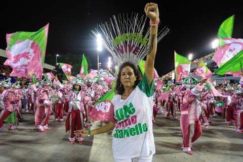 Monica Benicio, ex-partner of council woman Marielle Franco, murdered a year ago a at the Rio de Janeiro Carnival.