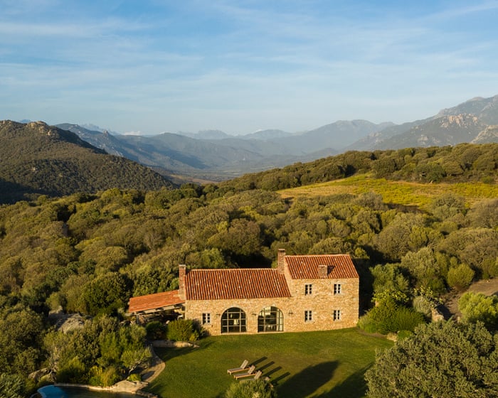 Corsican countryside with restored farm buildings