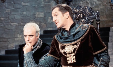 Vincent Price (right) in Masque of the Red Death.