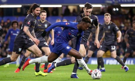 Chelsea’s Callum Hudson-Odoi, pictured during the FA Cup fourth-round win over Sheffield Wednesday in Januray, has played only 19 minutes of football since the transfer deadline.