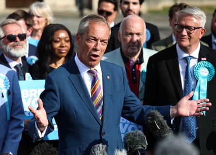 Farage speaking at Havering town hall on Friday morning.