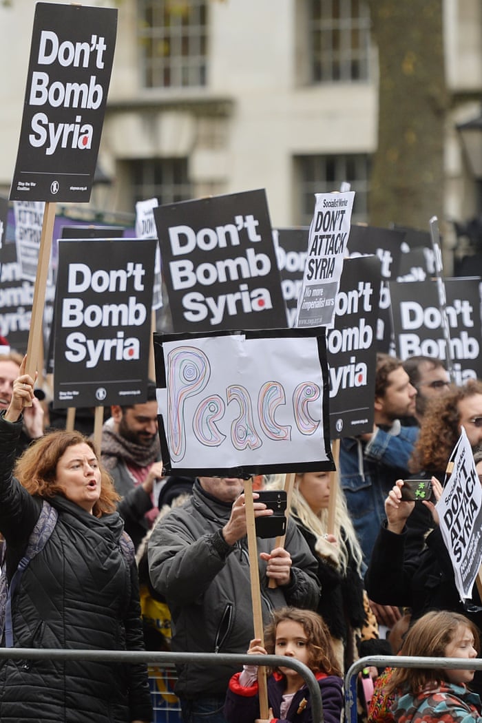 Syria airstrike protesters rally across UK as it happened Protest