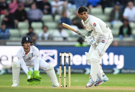 Razaullah prepares to hit a six