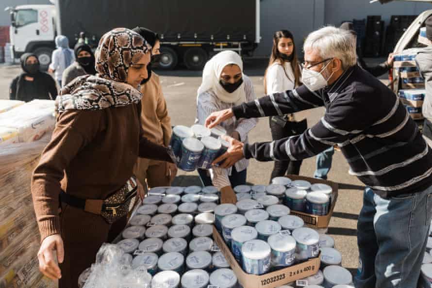 Volunteers from Muslims For Humanity pack baby food, Durban.