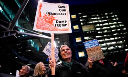 Protesters in San Francisco play their part in a national impeachment rally.