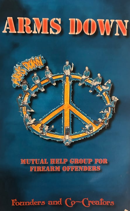 An illustrated flyer showing a people gathered on top of a peace sign