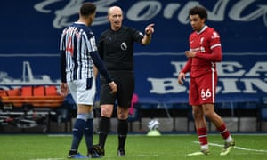 No goal as Mike Dean rules it out.