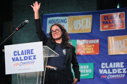 a woman waves