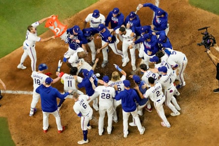 Adolis García’s walk-off homer draws first blood for Rangers in World Series - The Guardian