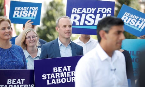 Dominic Raab at Conservative leadership candidate Rishi Sunak's campaign in Eastbourne