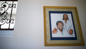 Also on display in the hallway is a painting of Carson with Jesus