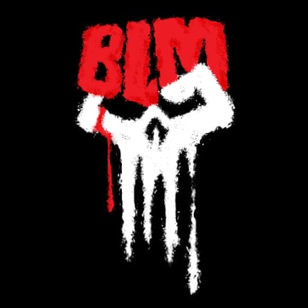 For the call put forth by Gerry Conway, this logo was created combining inspiration from the BLM movement, Black Power’s solidarity fist and the Punisher skull.