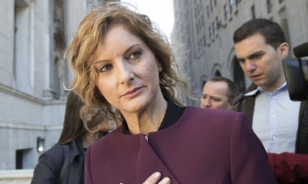 Summer Zervos leaves New York state appellate court in 2018.
